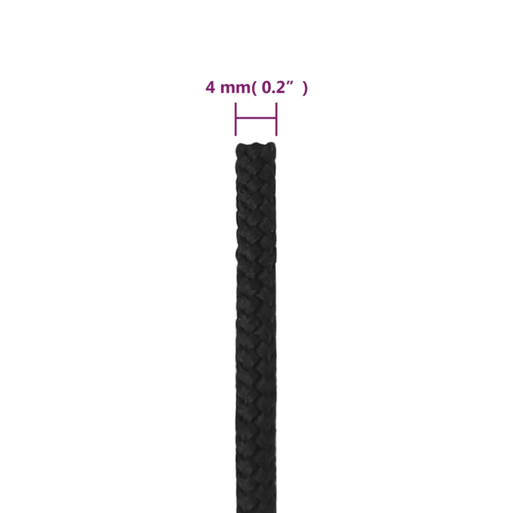 Boat Rope Full Black 4 mm 25 m Polypropylene