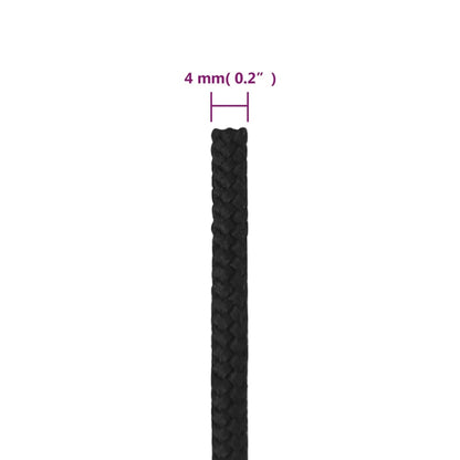 Boat Rope Full Black 4 mm 500 m Polypropylene
