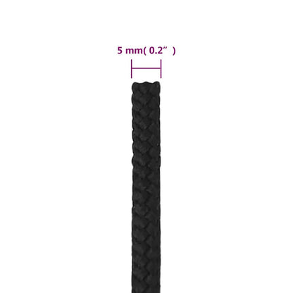 Boat Rope Full Black 5 mm 50 m Polypropylene