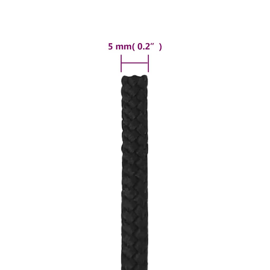 Boat Rope Full Black 5 mm 500 m Polypropylene