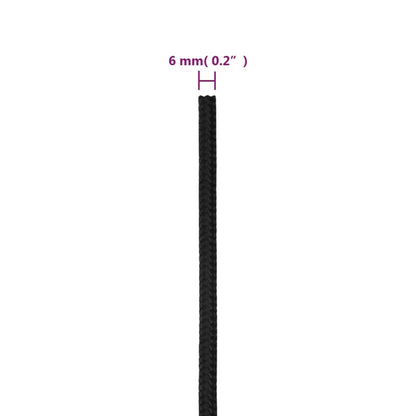 Boat Rope Full Black 6 mm 25 m Polypropylene