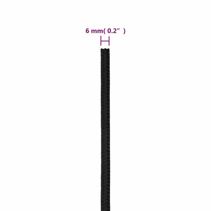 Boat Rope Full Black 6 mm 50 m Polypropylene