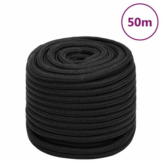 Boat Rope Full Black 16 mm 50 m Polypropylene