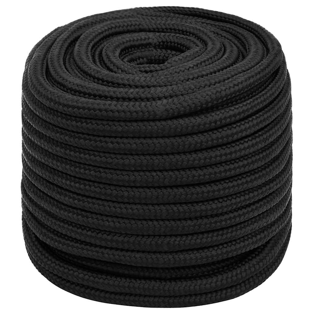 Boat Rope Full Black 18 mm 25 m Polypropylene
