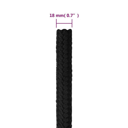 Boat Rope Full Black 18 mm 25 m Polypropylene