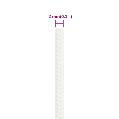 Boat Rope Full White 2 mm 100 m Polypropylene