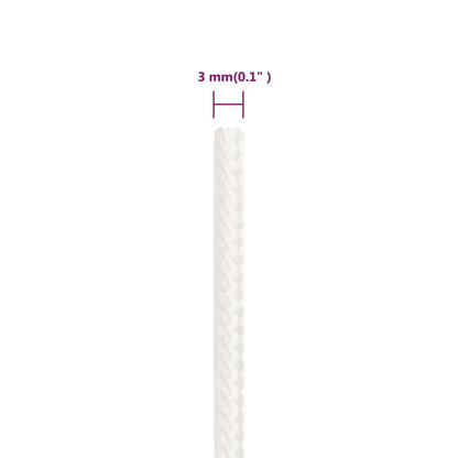 Boat Rope Full White 3 mm 500 m Polypropylene