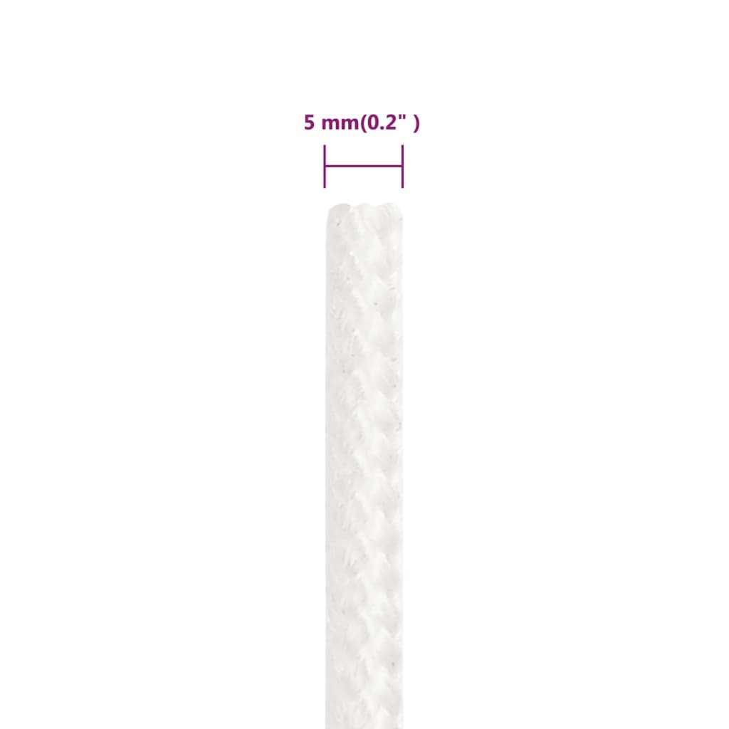 Boat Rope Full White 5 mm 50 m Polypropylene