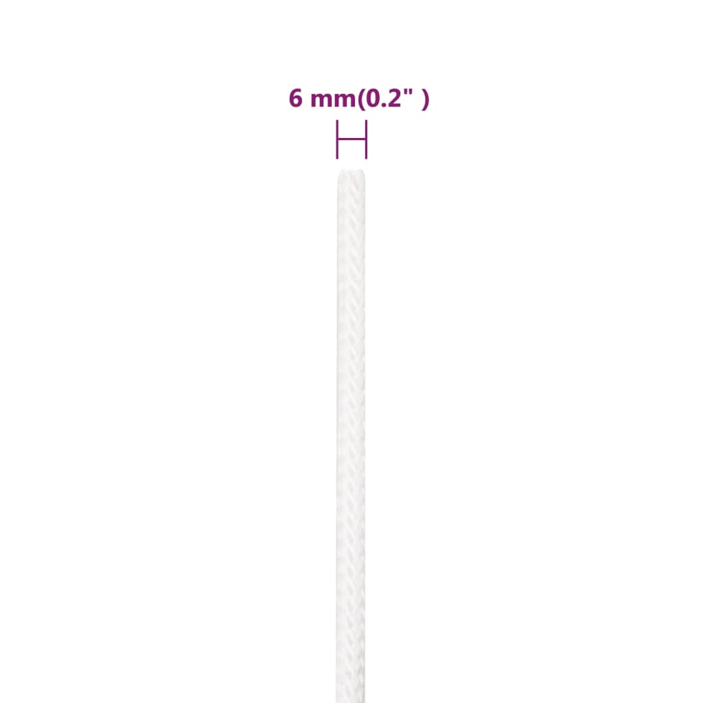 Boat Rope Full White 6 mm 25 m Polypropylene