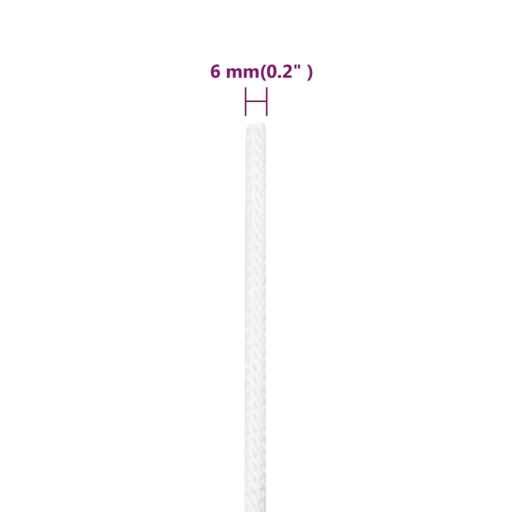 Boat Rope Full White 6 mm 100 m Polypropylene