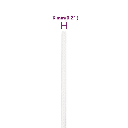 Boat Rope Full White 6 mm 100 m Polypropylene