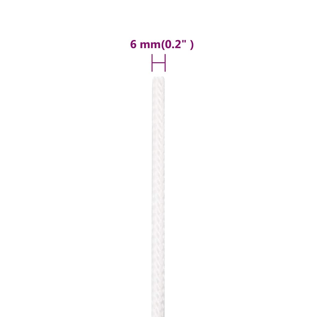 Boat Rope Full White 6 mm 250 m Polypropylene