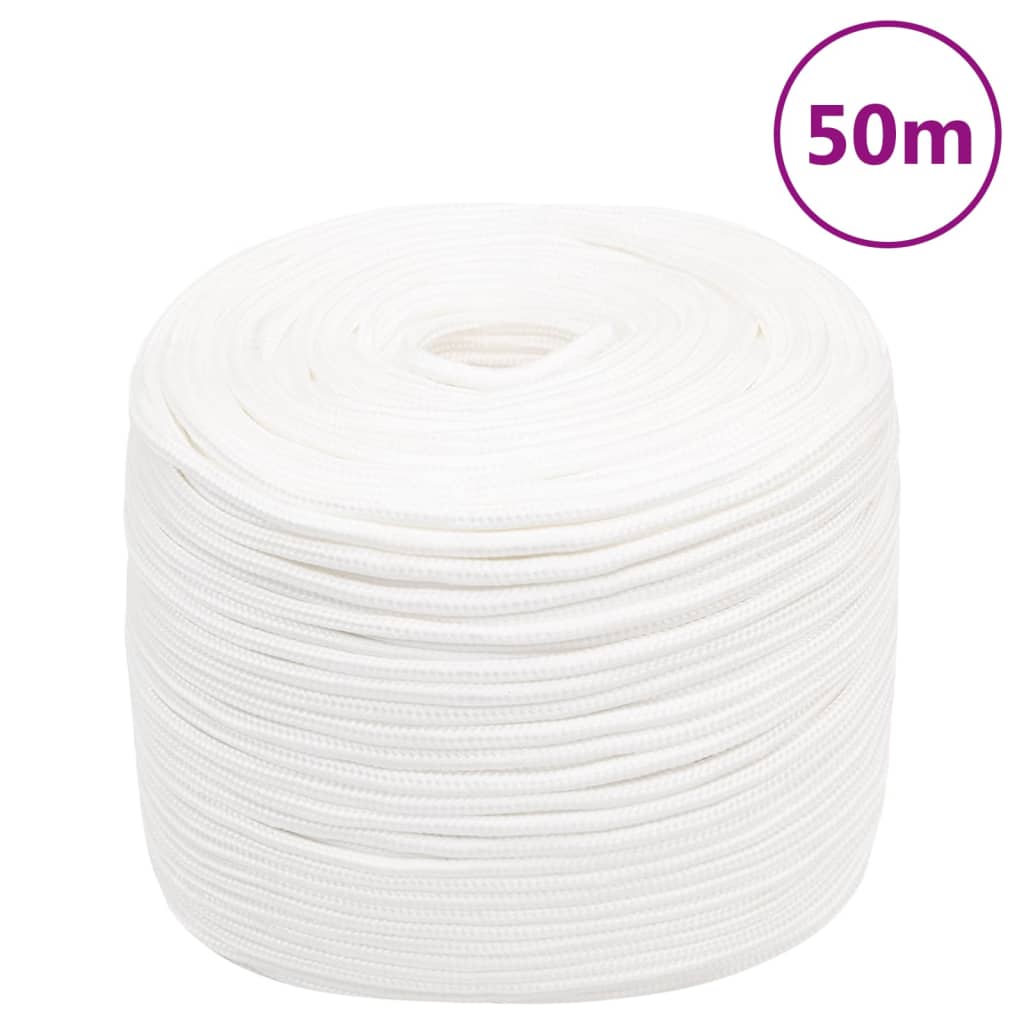Boat Rope Full White 8 mm 50 m Polypropylene