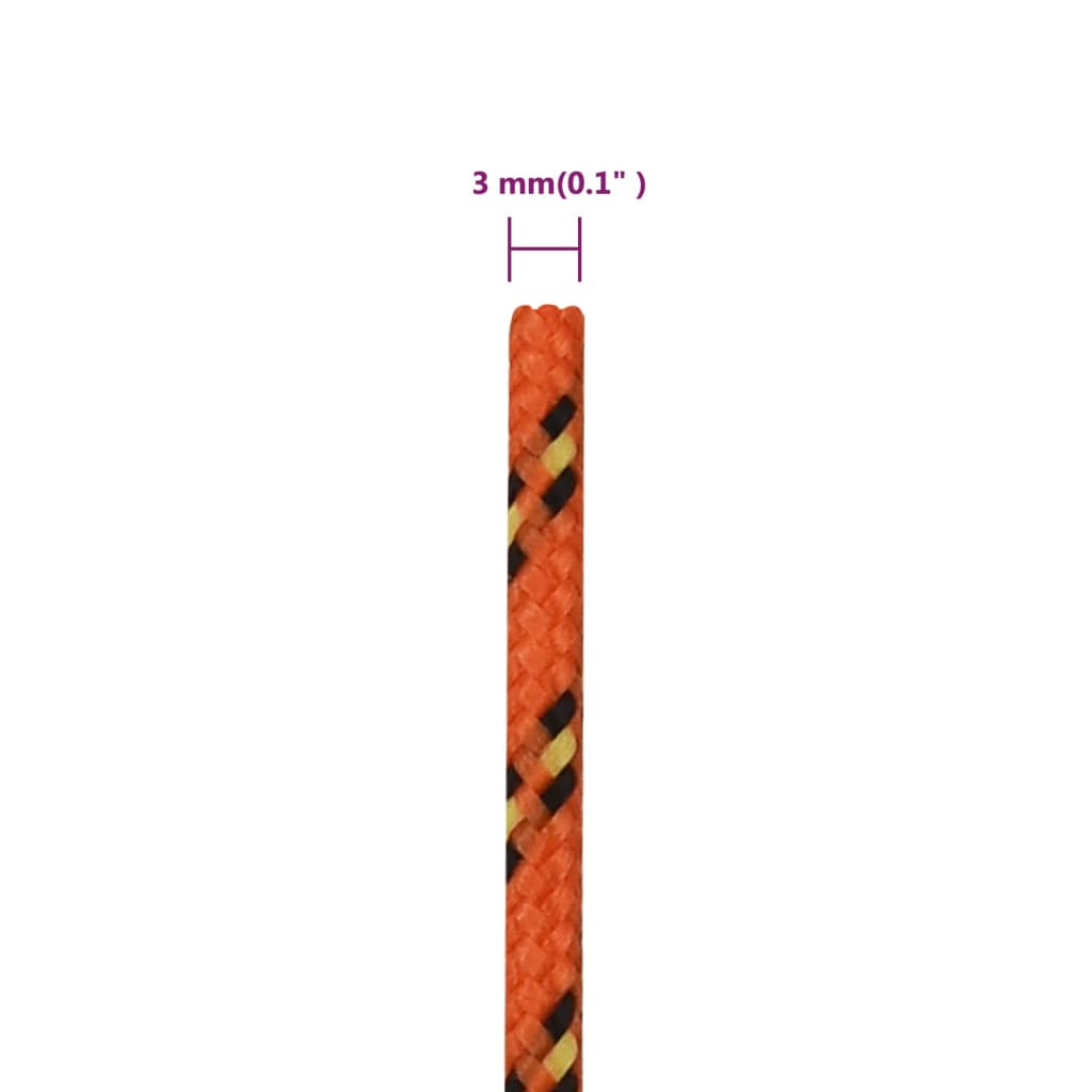 Boat Rope Orange 3 mm 100 m Polypropylene
