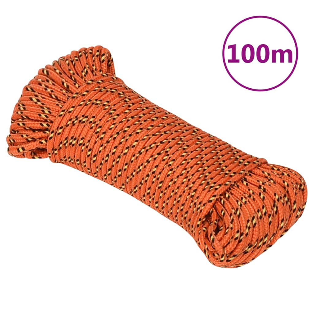 Boat Rope Orange 5 mm 100 m Polypropylene