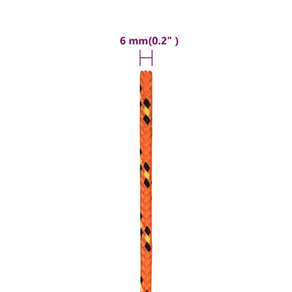 Boat Rope Orange 6 mm 500 m Polypropylene
