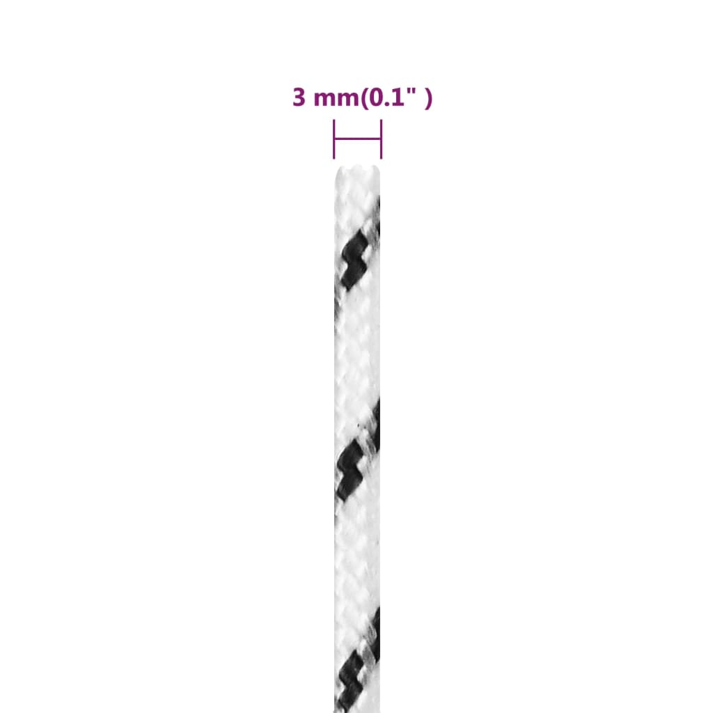 Braided Boat Rope White 3 mmx250 m Polyester