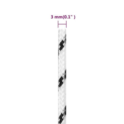 Braided Boat Rope White 3 mmx250 m Polyester