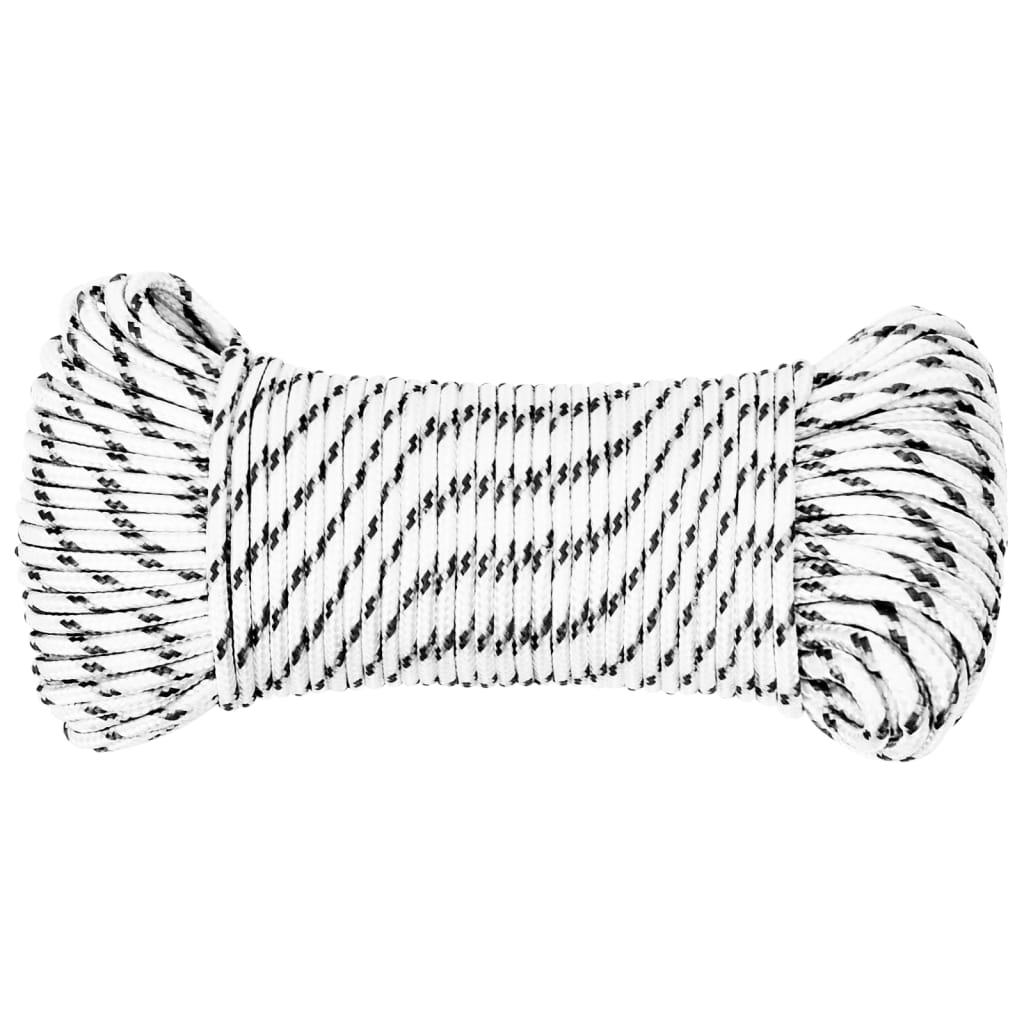 Braided Boat Rope White 4 mmx250 m Polyester