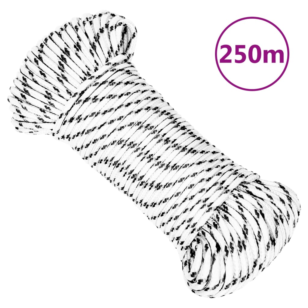 Braided Boat Rope White 4 mmx250 m Polyester