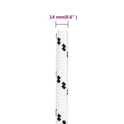 Braided Boat Rope White 14 mmx100 m Polyester
