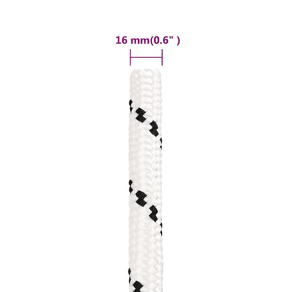 Braided Boat Rope White 16 mmx25 m Polyester
