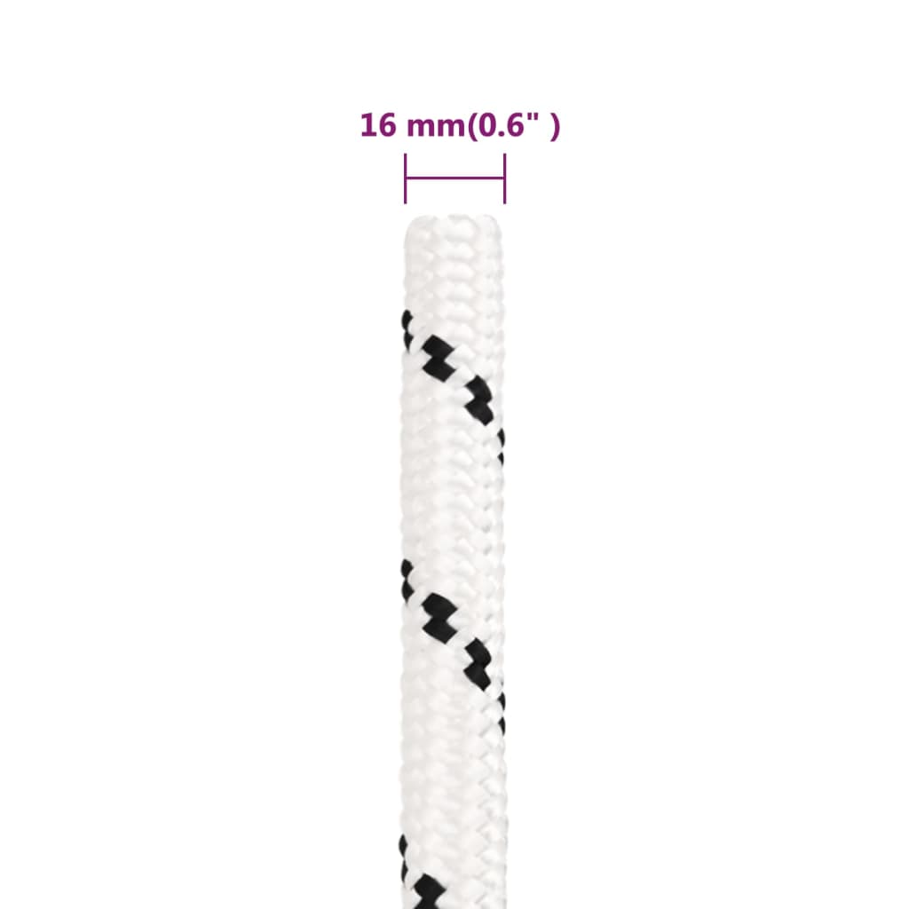 Braided Boat Rope White 16 mmx50 m Polyester