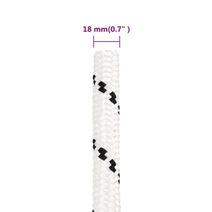 Braided Boat Rope White 18 mmx25 m Polyester