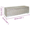 Storage Box White 110 cm Natural Kubu Rattan & Solid Wood Mahogany