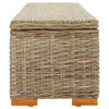 Storage Box 110 cm Natural Kubu Rattan & Solid Wood Mahogany
