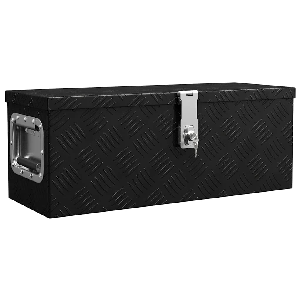 Storage Box Black 60x23.5x23 cm Aluminium