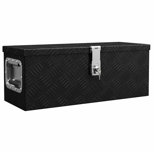 Storage Box Black 60x23.5x23 cm Aluminium
