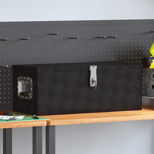 Storage Box Black 70x31x27 cm Aluminium