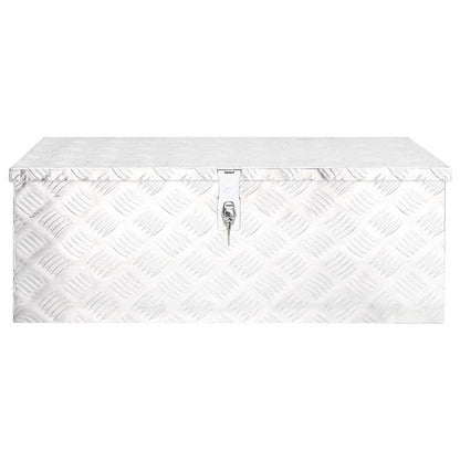 Storage Box Silver 80x39x30 cm Aluminium