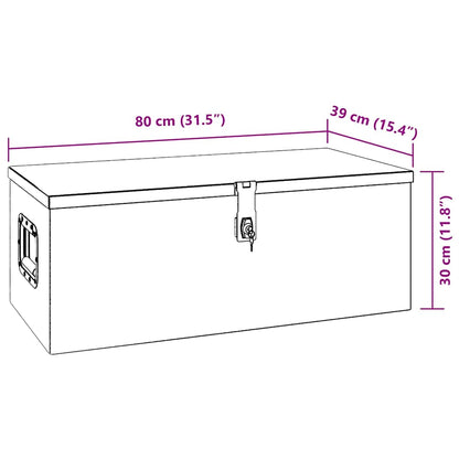 Storage Box Black 80x39x30 cm Aluminium