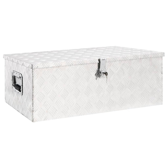 Storage Box Silver 90x47x33.5 cm Aluminium