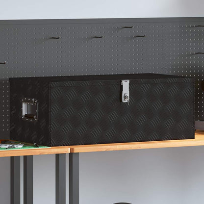 Storage Box Black 90x47x33.5 cm Aluminium