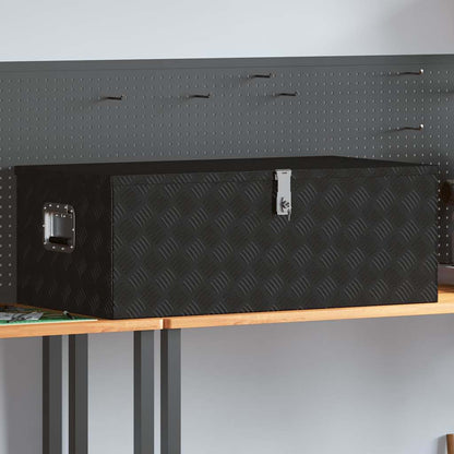 Storage Box Black 100x55x37 cm Aluminium