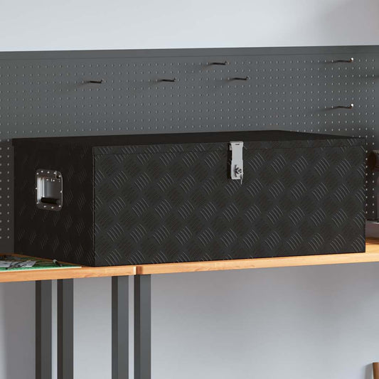 Storage Box Black 100x55x37 cm Aluminium