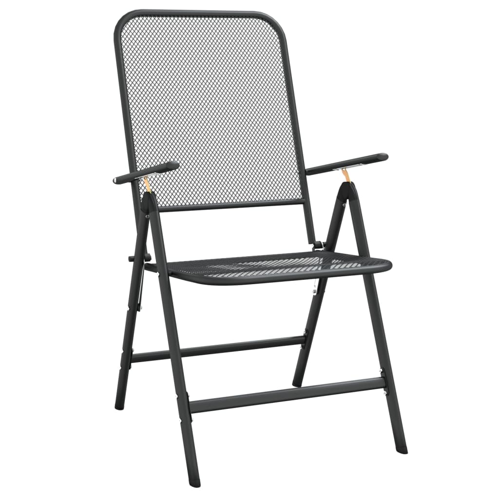 Garden Dining Set | Anthracite | Expanded metal mesh | Compact | Foldable