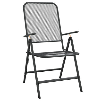 Garden Dining Set | Anthracite | Expanded metal mesh | Compact | Foldable