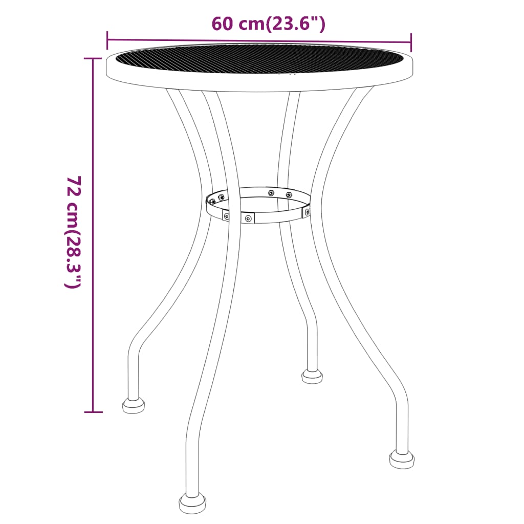 Garden Dining Set | Anthracite | Expanded metal mesh | Compact | Foldable