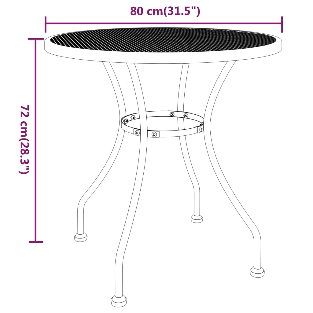 vidaXL Garden Dining Set Anthracite Expanded metal mesh with e-coating