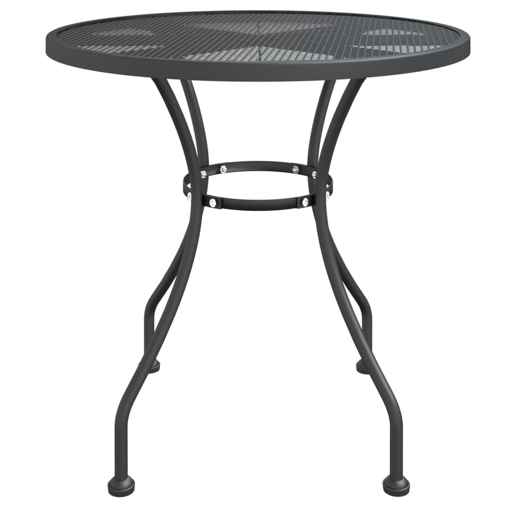 vidaXL Garden Dining Set Anthracite Expanded metal mesh Medium Foldable