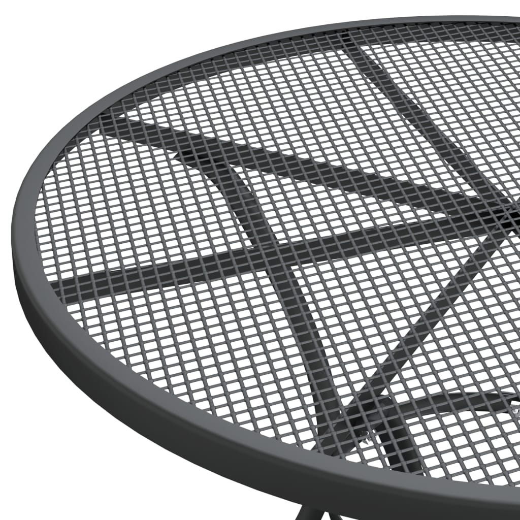 vidaXL Garden Dining Set Anthracite Expanded metal mesh Medium Foldable