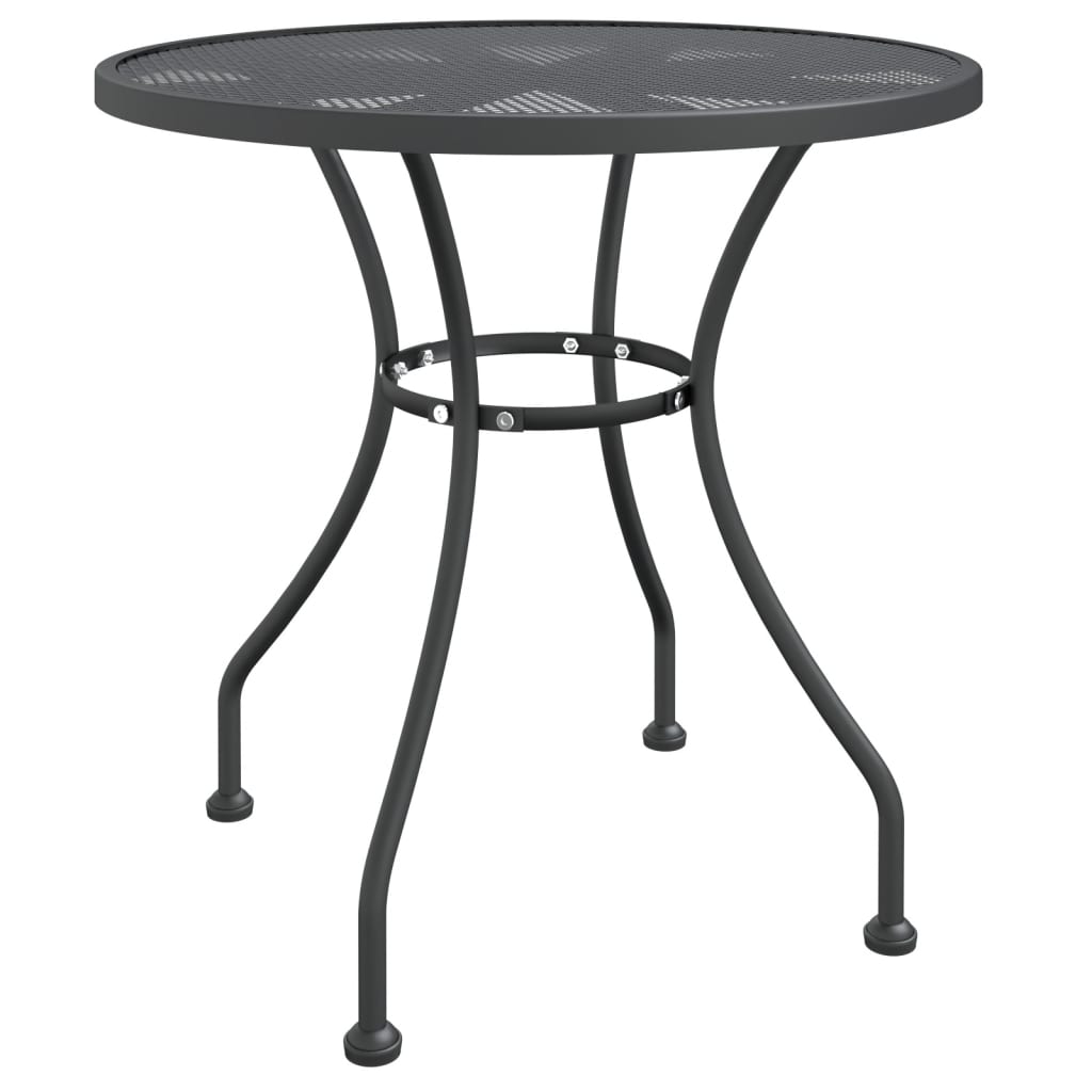 vidaXL Garden Dining Set Anthracite Expanded metal mesh Medium Foldable