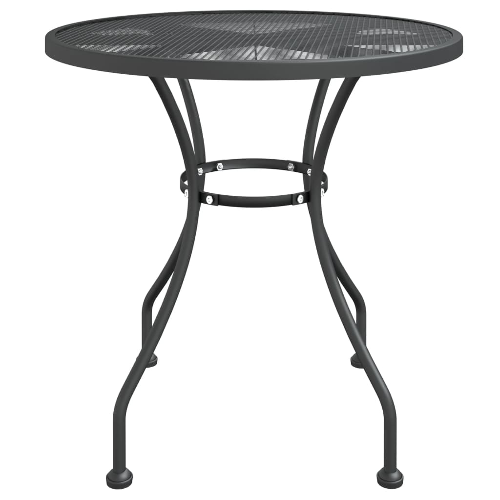 vidaXL Garden Dining Set Anthracite Expanded metal mesh Medium Foldable