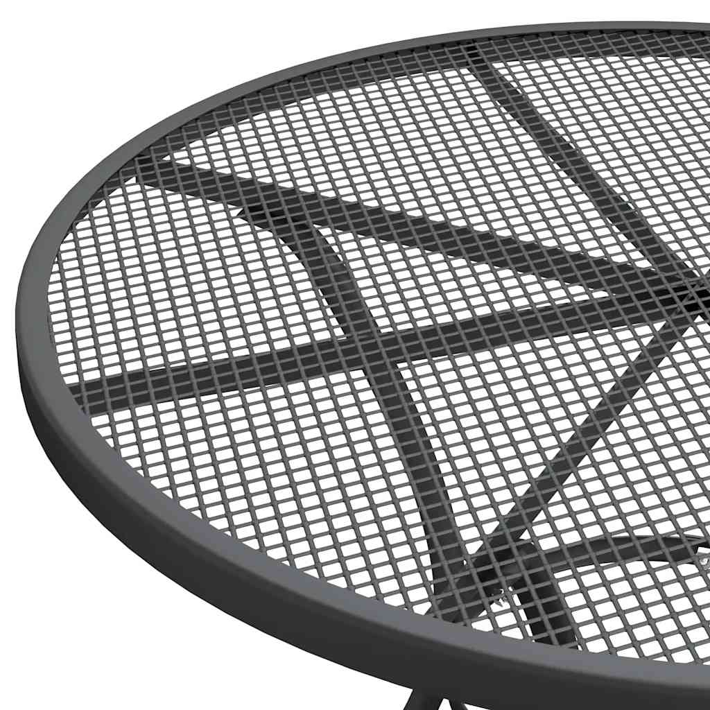 vidaXL Garden Dining Set Anthracite Expanded metal mesh Medium Foldable