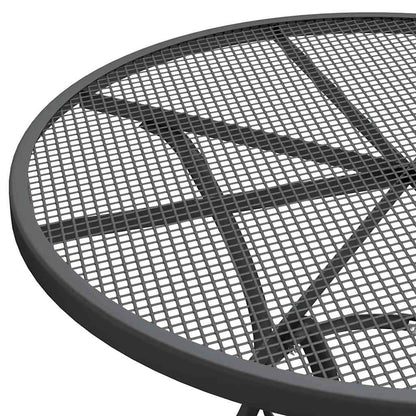 vidaXL Garden Dining Set Anthracite Expanded metal mesh Medium Foldable