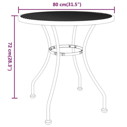 vidaXL Garden Dining Set Anthracite Expanded metal mesh Medium Foldable